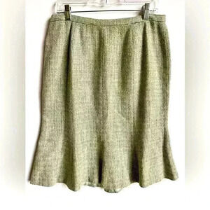 Neiman Marcus Tweed Silk Blend MIDI Flare Skirt